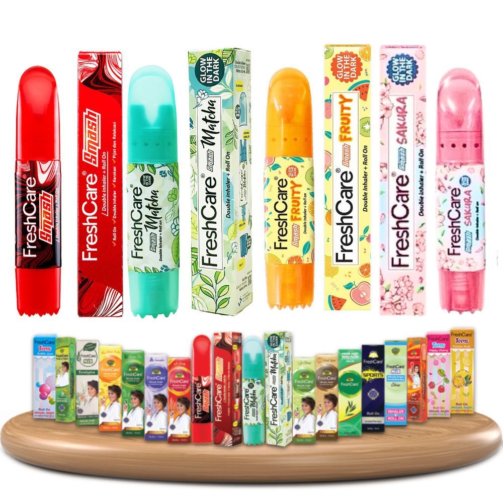 FreshCare freshcare 4in1 Original Indonesia Double Inhaler & Roll On – Minyak Angin Pening Mabuk Perjalanan