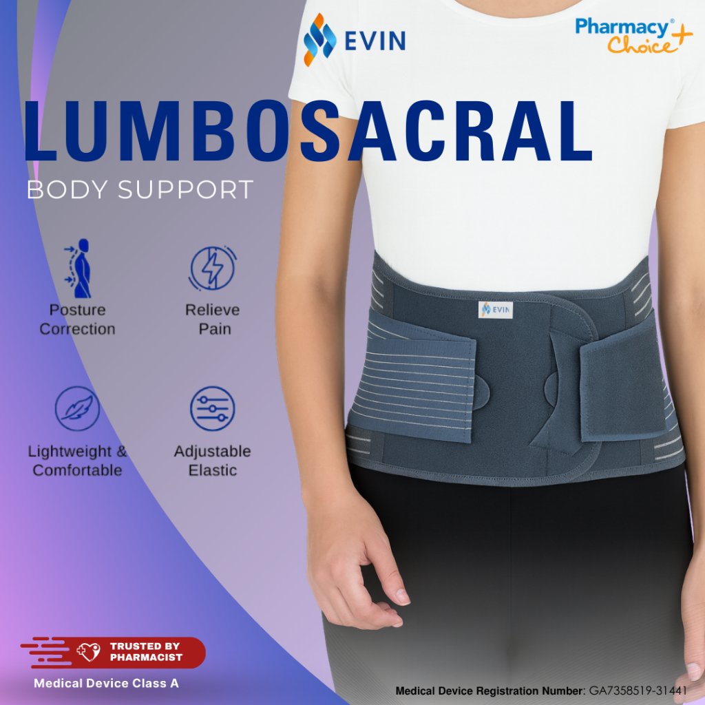 UNISEX Evin Lumbosacral Back Support Tulang Belakang Posture Corrector Belt Pain Relief Orthopedic Corset Gym Bracket