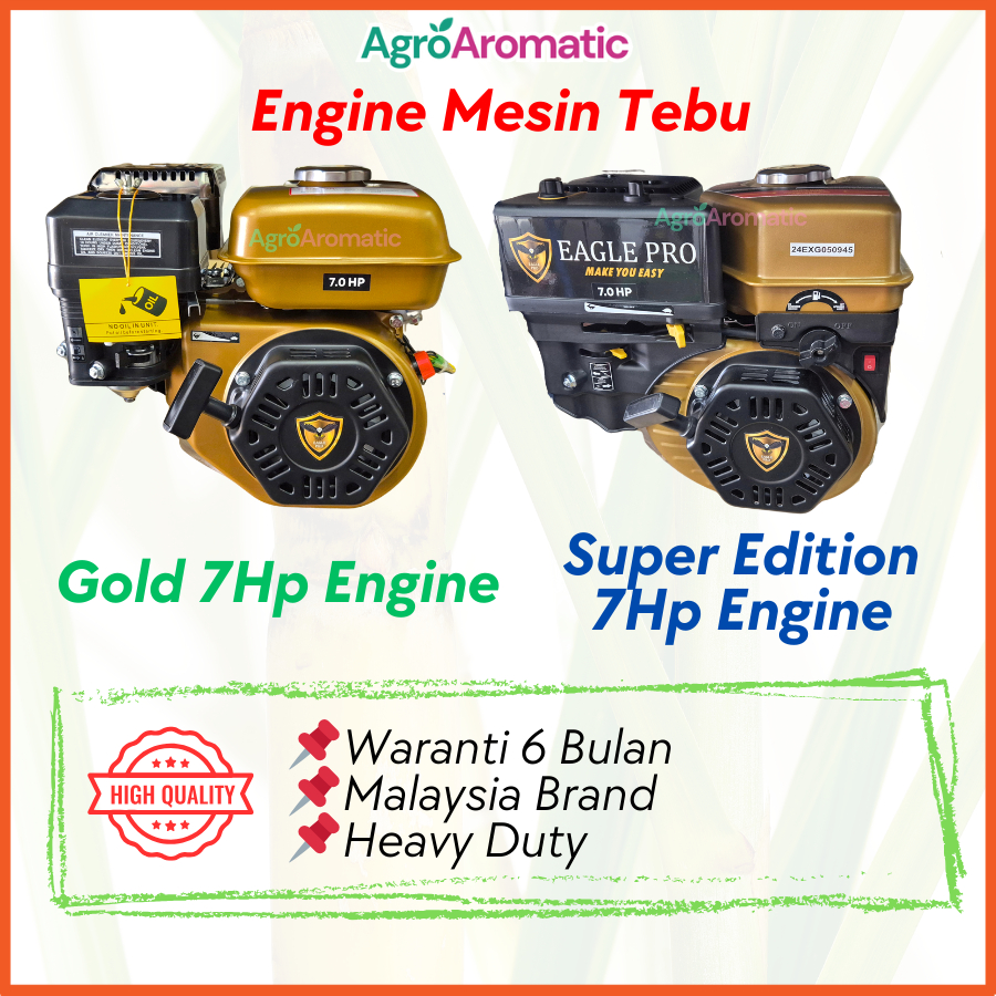 Eagle Pro Mesin Tebu Set Termasuk Enjin EPW Brass / Steel / 160 (Engine Gold 7Hp , Super Edition 7Hp) Heavy Duty