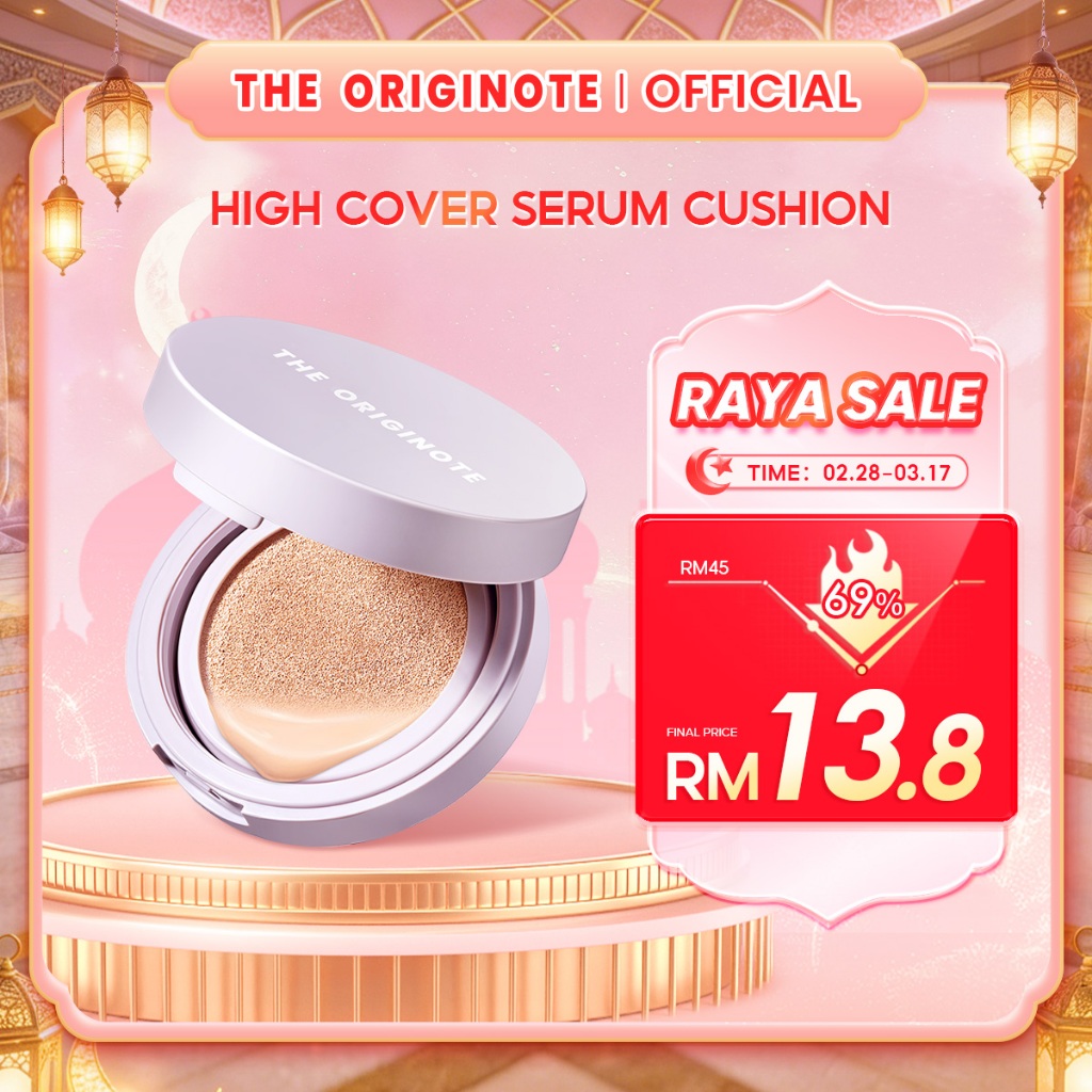 The Originote High Cover Serum Cushion - Oil Control Cushion foundation - Makeup Base with a light texture on the face