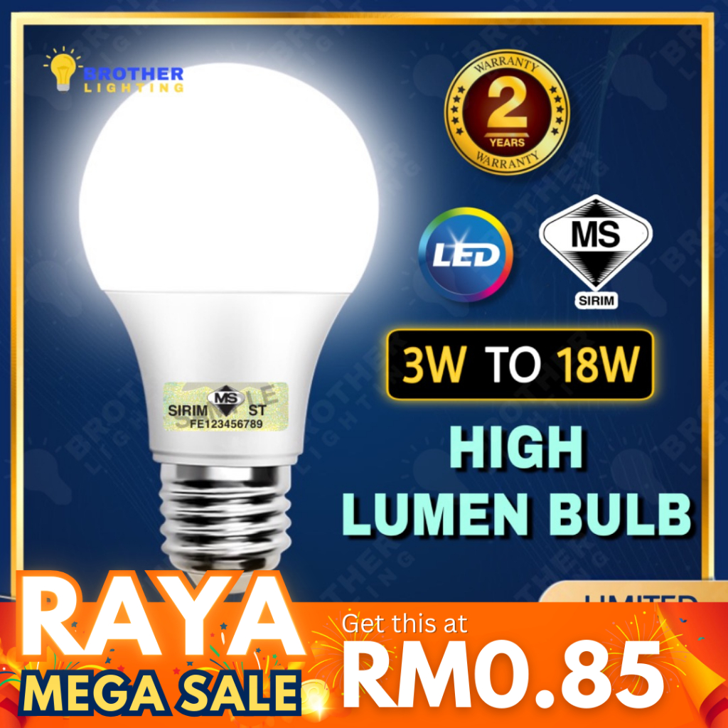 [SIRIM] LED Bulb E27 5W 9W 12W 15W 18W Energy Saving Super Bright Light Bulb Lampu Mentol Lamp Bulb
