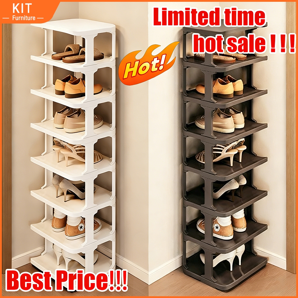 Shoe Rack Multi-layer Folding Narrow Shoe Rack Plastic Simple Shoe Rack Organizer Shelf Space-Saving Rak Kasut 鞋架