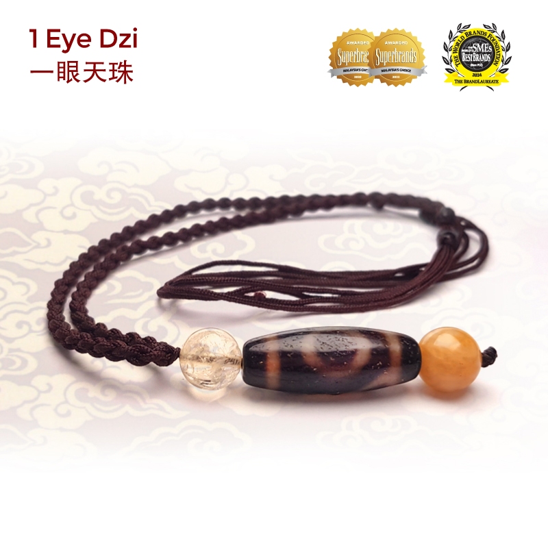 【Dzi Kingdom】 一眼老天珠 智慧天珠项链 One Eyed Dzi Wisdom Dzi Necklace Authentic Tibet Antique Dzi