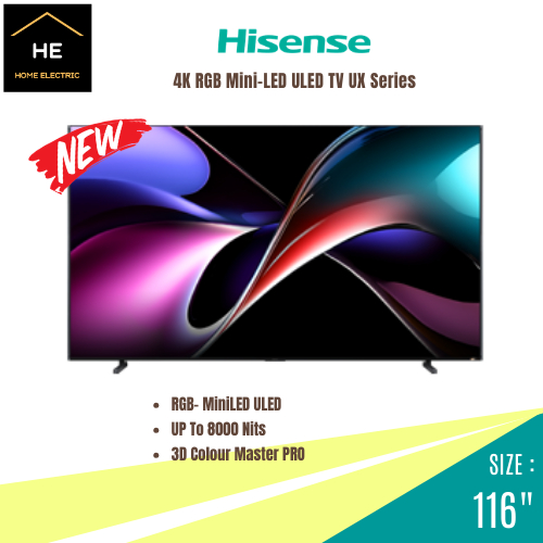 *NEW* HISENSE 116" 4K RGB Mini-LED ULED 165Hz Smart TV UX Series VIDAA U9 | 116UX | Television