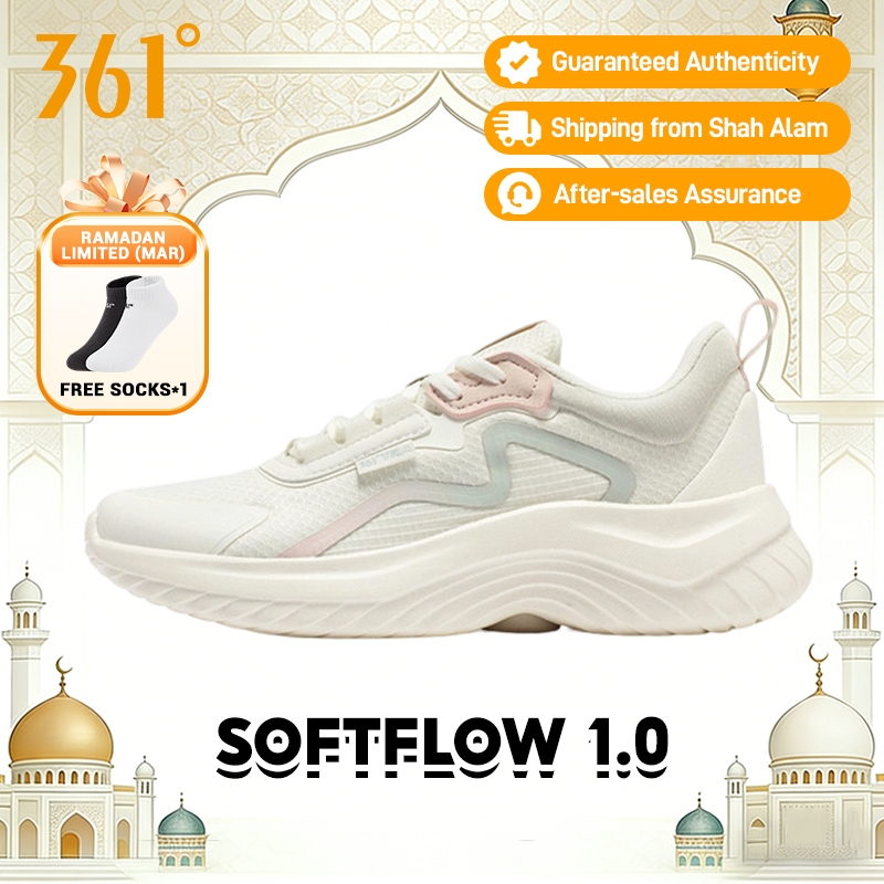 361 Degrees Softflow Women Lightweight Casual Running Shoes Leather Mesh for Yoga Gym Jump Rope 2026 New 682232210