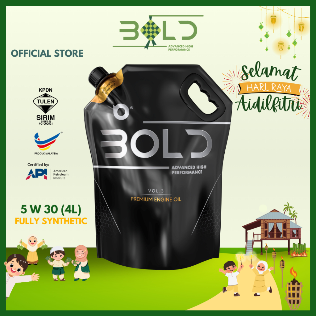 BOLD SIRIM 5w30 3L / 4L Fully Synthetic SP Engine Oil Car 5w-30 Minyak Hitam Enjin Kereta Honda Perodua Proton Toyota