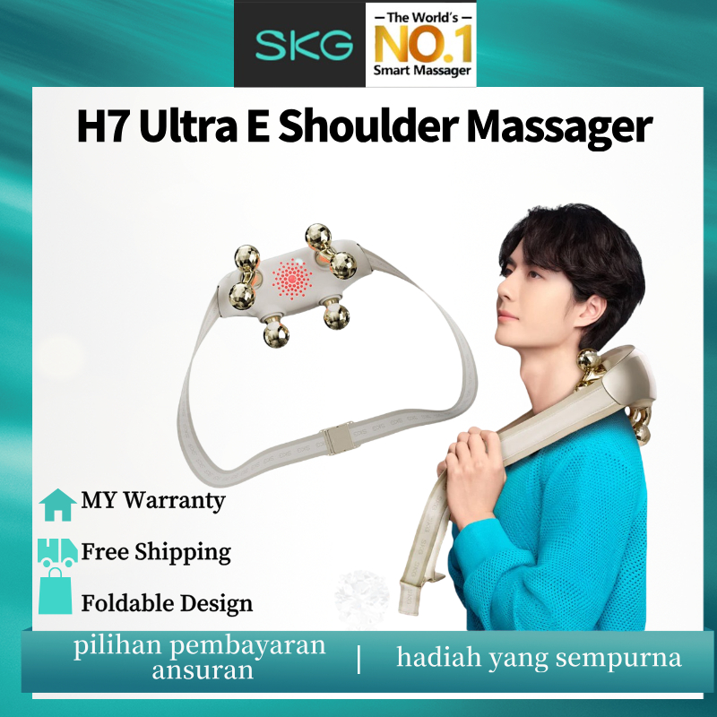 SKG H7 Ultra E Shiatsu Neck & Shoulder Massager with Heat & Red-Light Therapy