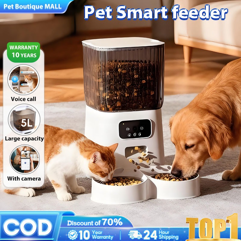 【GREENPETS】 Pet Feeder Automatic Dog Cat Auto Feeder Bowl With Camera Schedule 5L 喂食器