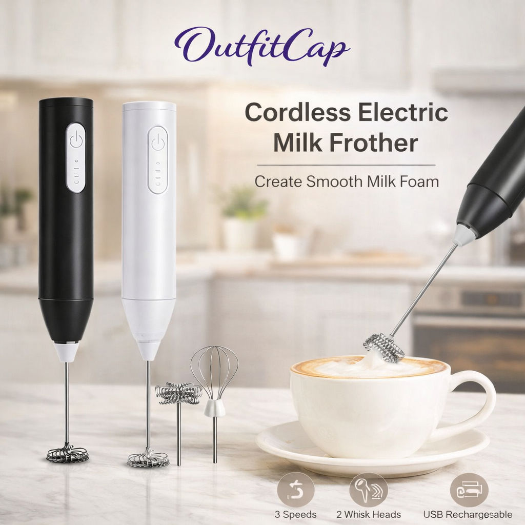 【Double Head】Milk Frother Handheld Rechargeable Coffee Frother Foam Maker Electric Whisk Drink Mixer USB charging