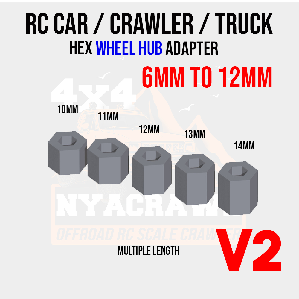 RC HEX V2 Car Crawler Trucks Drift Motor Boat Hub Wheel 6mm to 12mm Adapter Tyre Tire Size Drift Convert Dmax
