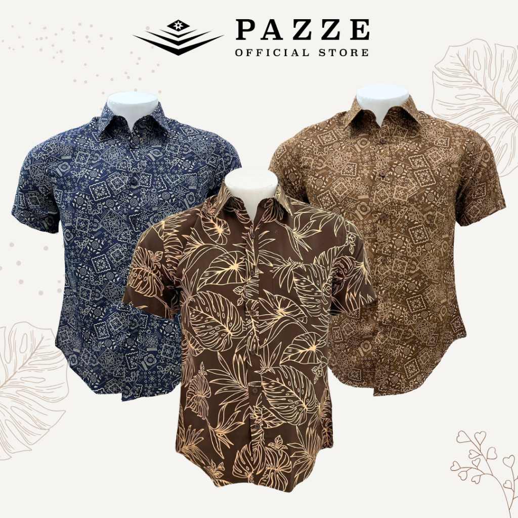 [Batik 10/11] Pazze Baju Batik Slim Fit Short Sleeve SS30487/488/489/490/491/492/494/497/498/499/501/508