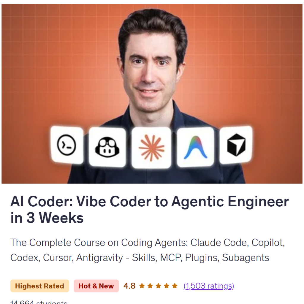 AI Coding Video Course-AI Coder: From Vibe Coder to Agentic Engineer in 3 weeks | Ai Coding | Vibe Coding