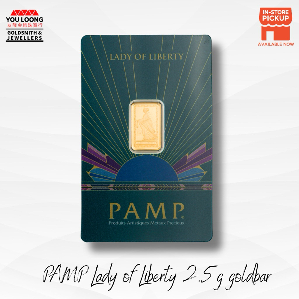 Youloong PAMP Suisse Lady of Liberty 2.5gm 999.9 goldbar- worldwide 10,000pcs mintage