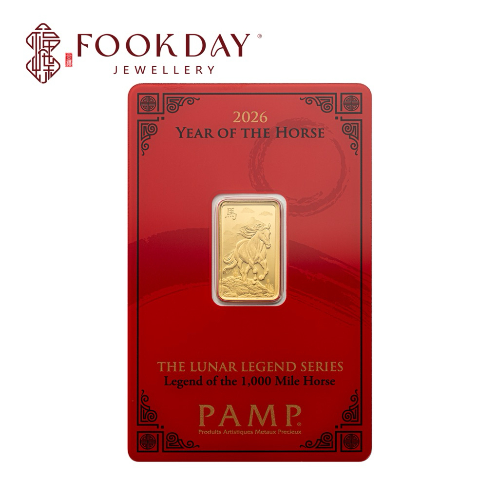FOOKDAY 999.9 足金马到成功金条 Gold 999.9 Horse Suisse Pamp Gold Bar Emas 999.9&hellip;