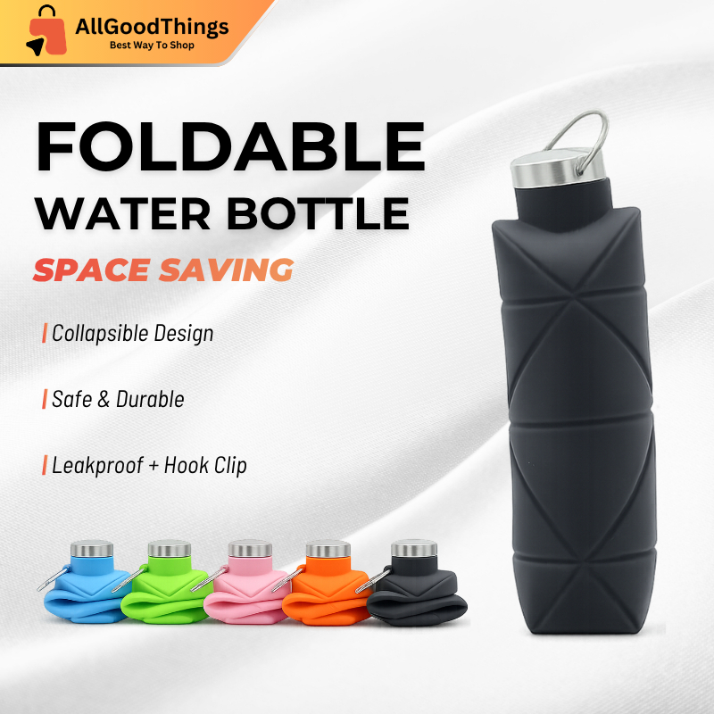 600ml Silicone Foldable Water Bottle Leak Proof Reusable BPAFree Eco-Friendly Non-Toxic Water Tumbler for Sport Children