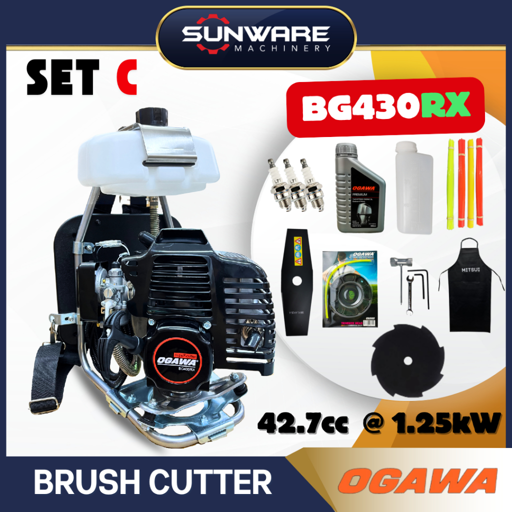 [100% ORIGINAL] OGAWA Heavy Duty Brush Cutter(BG430RX) 42.7CC Mesin Potong Rumput | Alloy Steel Frame | Chromed Shaft