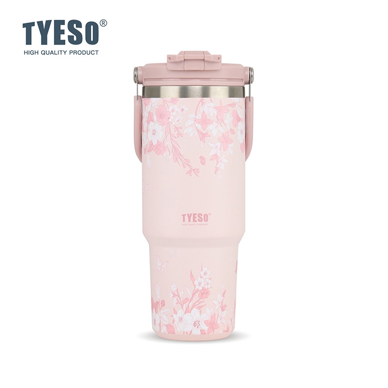 TYESO Floral In-Bloom Roamer Tumbler Stainless Steel Dual Sip Temperature Retention (900ml) TS-01024