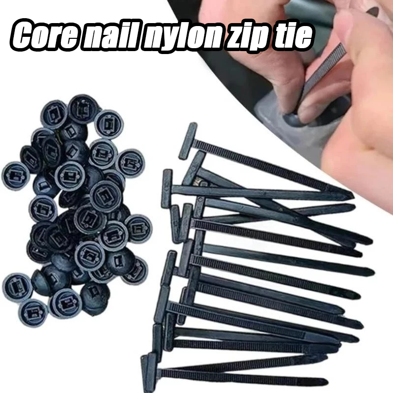 Zip Lock Pro Cable Ties – Multifunctional Nylon Self-Locking Zip Tie Buckle With Pin & Button, UV-Resistant, 10-Pack