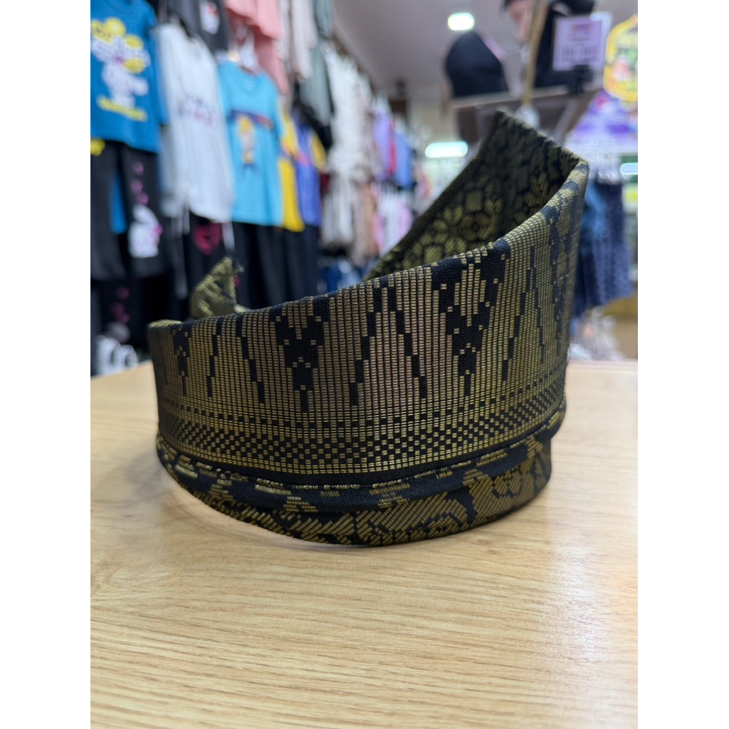 Tanjak tengkolok destar dewasa full songket premium bronze boleh laras size tegap tak sakit kepala bila pakai