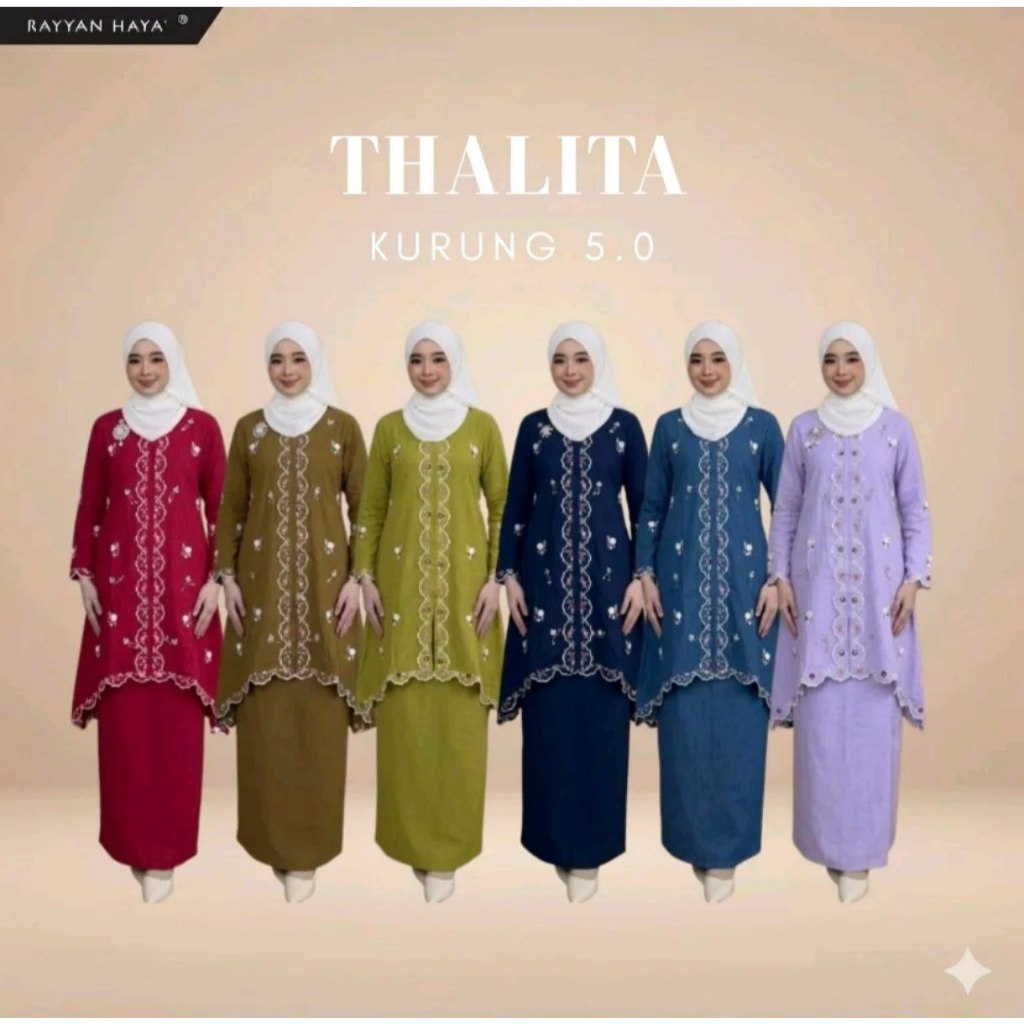 NEW DESIGN Rayyan Haya' Thalita Kurung 5.0 Embroidery Cotton Comfy Nursing Friendly Long Sleeve
