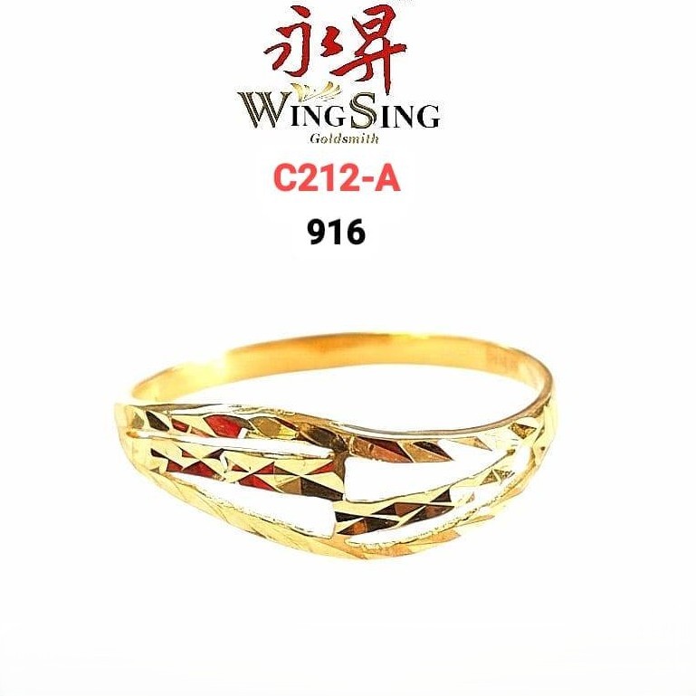 Wing Sing Cincin Airy Lattice Diamond Cut Padu Tulen Bajet Emas 916/ 916黄金戒指 / 916 Gold Airy Lattice Ring