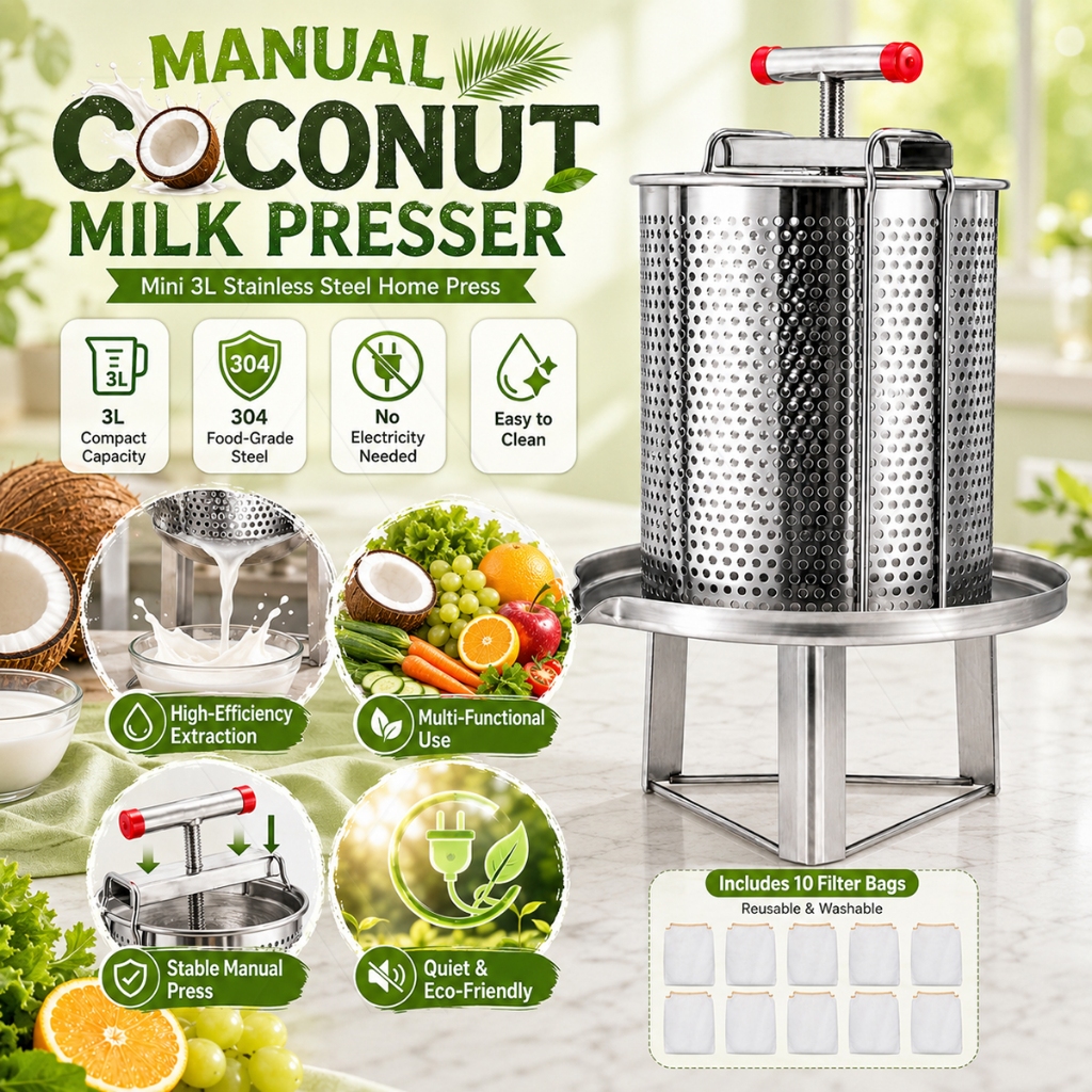 Coconut Milk Presser Manual Coconut Milk Milking Machine Cold Press Juicer Household Mesin Santan Kelapa Mini Murah