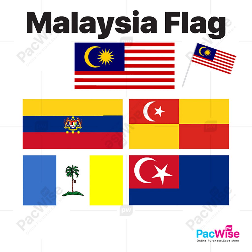 Malaysia State Flag | Bendera Malaysia Selangor Johor KL Penang | Multiple Sizes Available