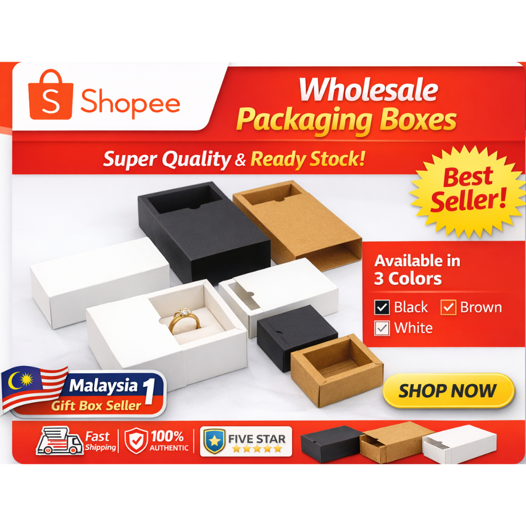 Sliding Drawer Gift Box Paper FREE SHIPPING Craft art card | Ready stock Extra Thick packing kotak