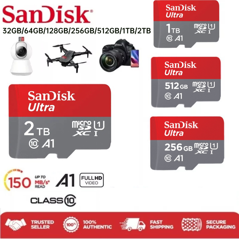 Ultra Micro SDXC Card 64GB 128GB 256GB A1 U1 Memory TF Card For Dashcam CCTV Smartphone Tablet