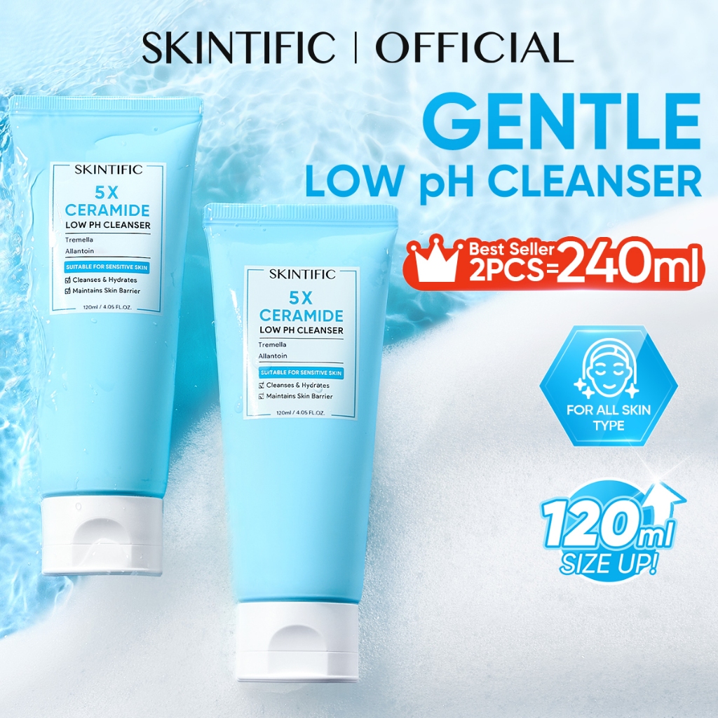 SKINTIFIC 5X Ceramide Low pH Cleanser Face Wash Pencuci Muka Oil Control Sensitive Skin oil cleanser Repair Barrier 洗臉霜
