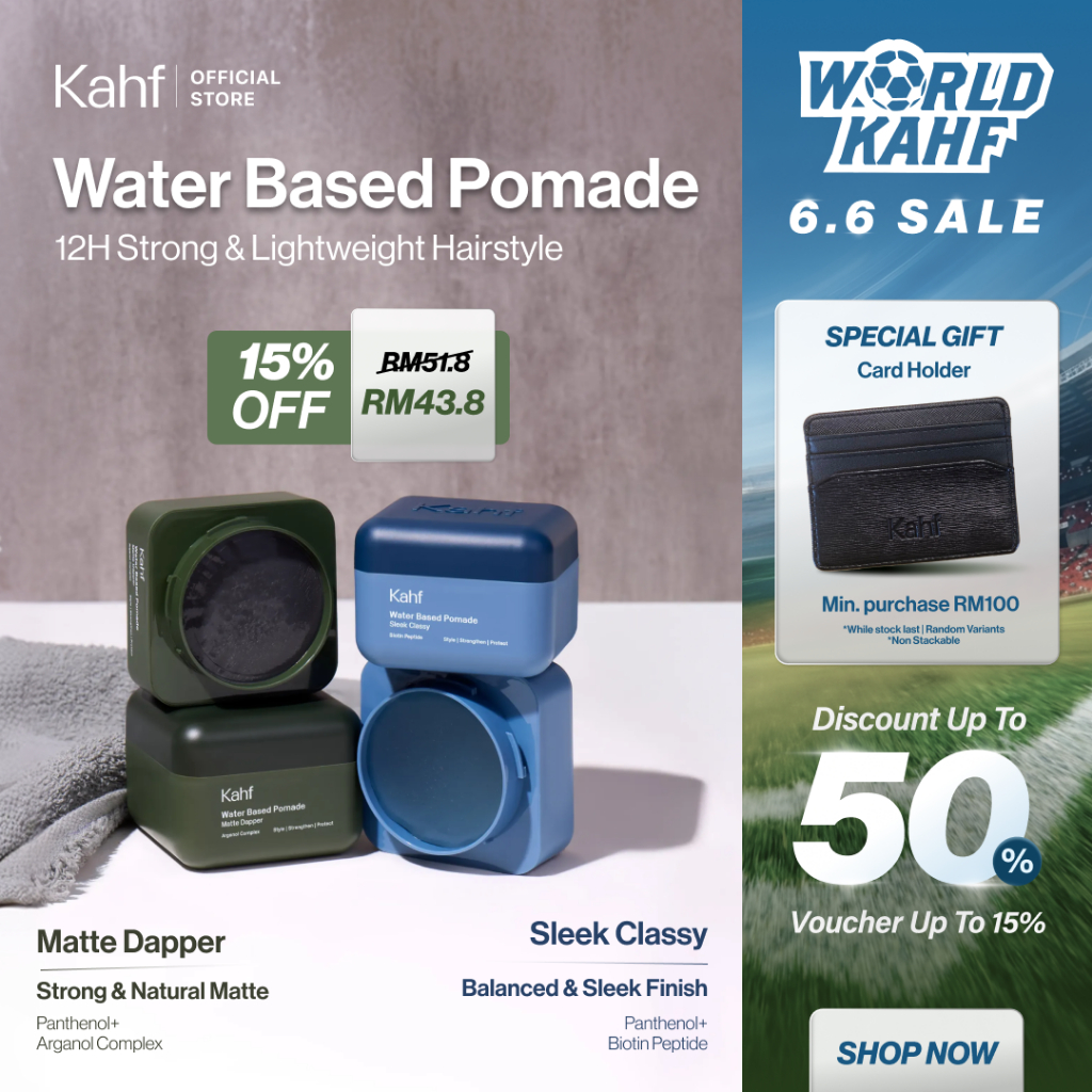 [6.6 SUPER SALE] Kahf Water Based Pomade -12h Strong Hair Styling Product - Easy Wash Easy Application