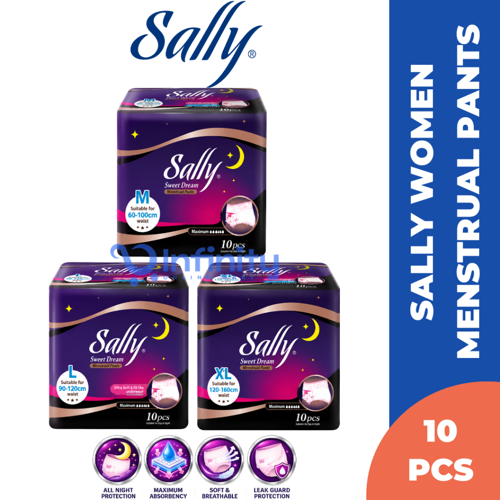 SALLY Menstrual Pants Disposable Maternity Pads Overnight Panties Disposable Tripe Cuff Pants