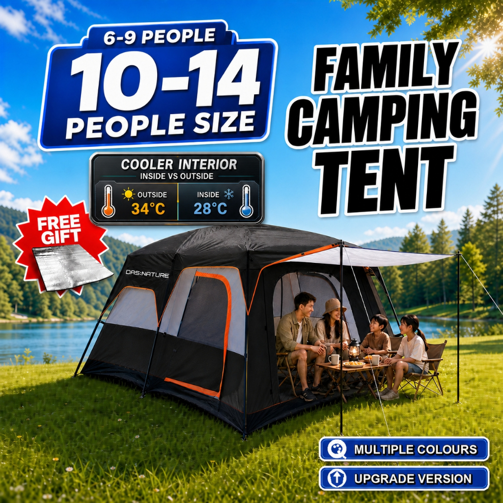 Khemah Camping Waterproof Tent Khemah Unta Besar Kemah Hitam Besar Family Tent Large Outdoor 5 8 12 person