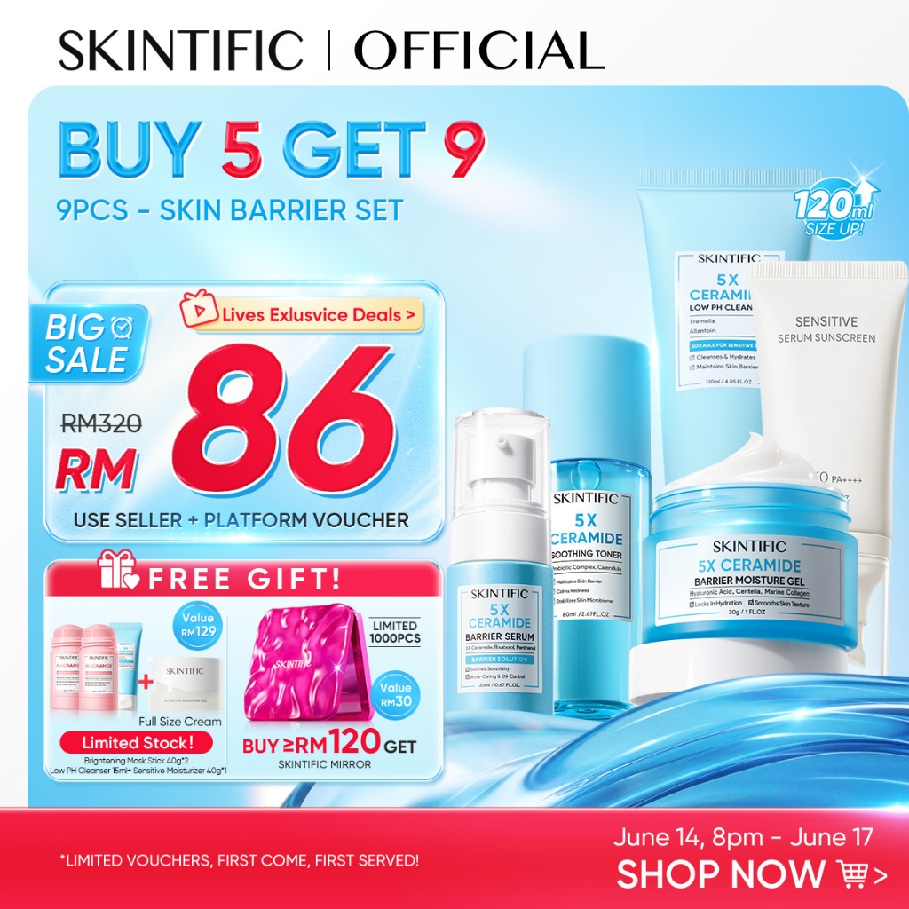 SKINTIFIC Repairing Barrier, Glowing,Fading Spots.PDRN | Moisturiser,Sunscreen,Serum,Cleanser,Toner