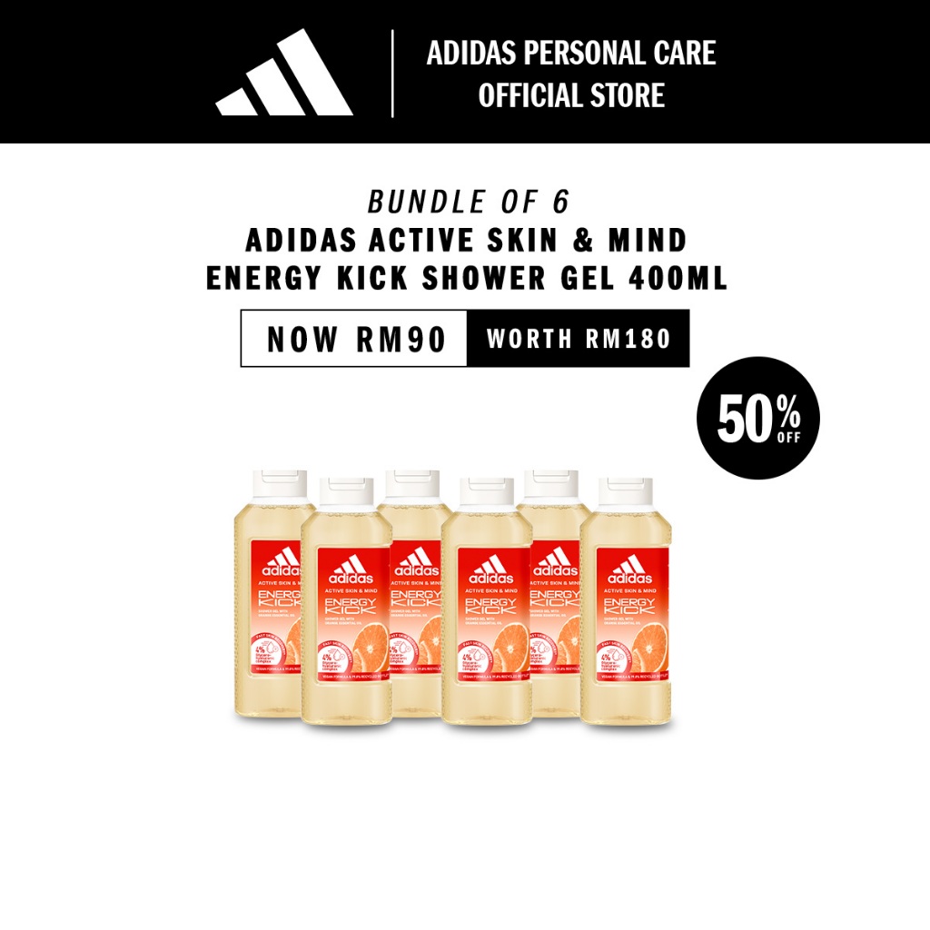 [JUL Exclusive] adidas Active Skin & Mind Energy Kick Shower Gel 400ml - Suitable for Sensitive Skin (Vegan)