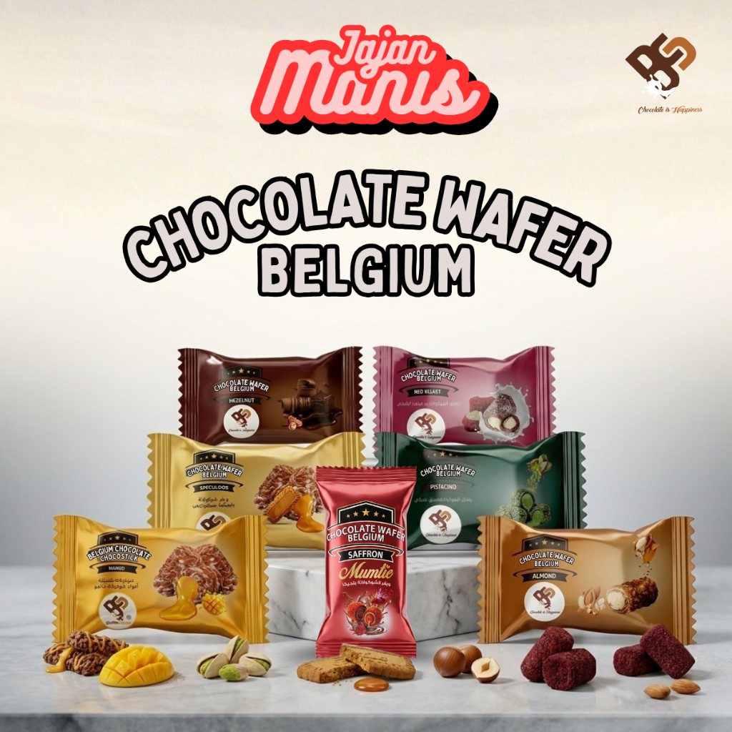 Chocolate Wafer Belgium Pistachio Mekah Madinah, coconut, red velvet, almond, mango. coklat viral arab pistachio.
