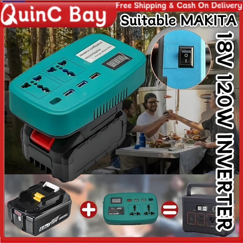 18V M@KIT@ 120W 20v 21V to 220V Power Bank Inverter Battery Converter BATERI USB Type-C Adapter