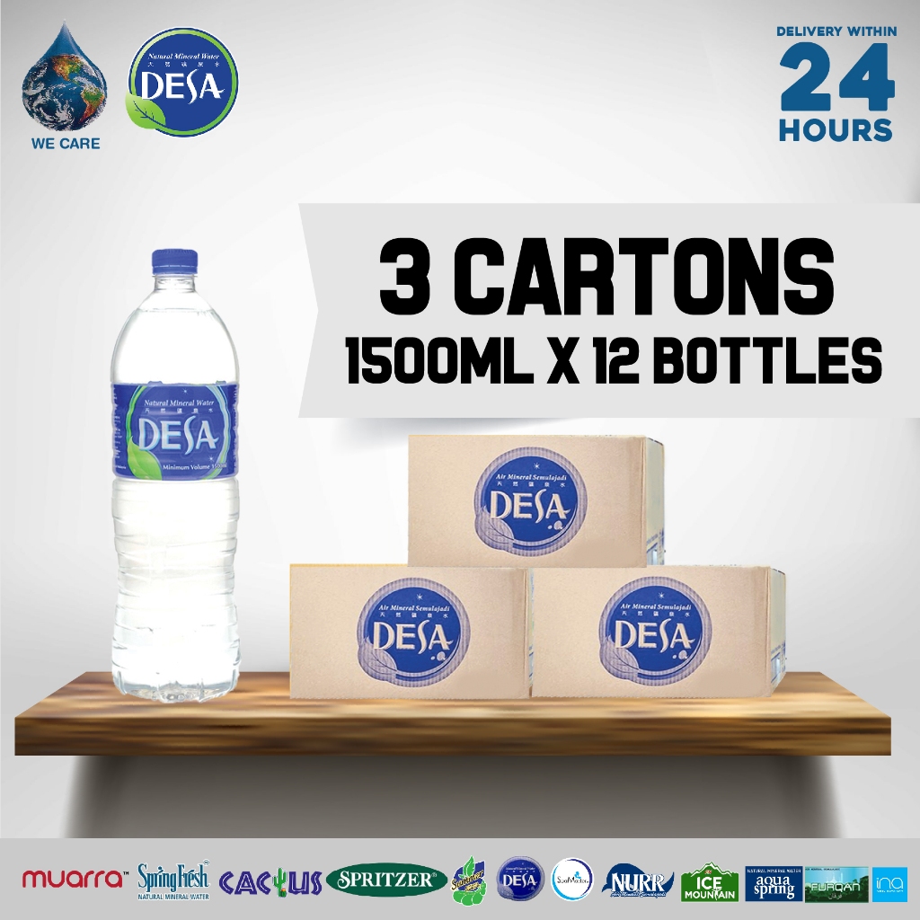 DESA Mineral Water (1500ml x 12 Bottles x 3 Cartons) (DELIVERY TO KL, SELANGOR & PUTRAJAYA ONLY)