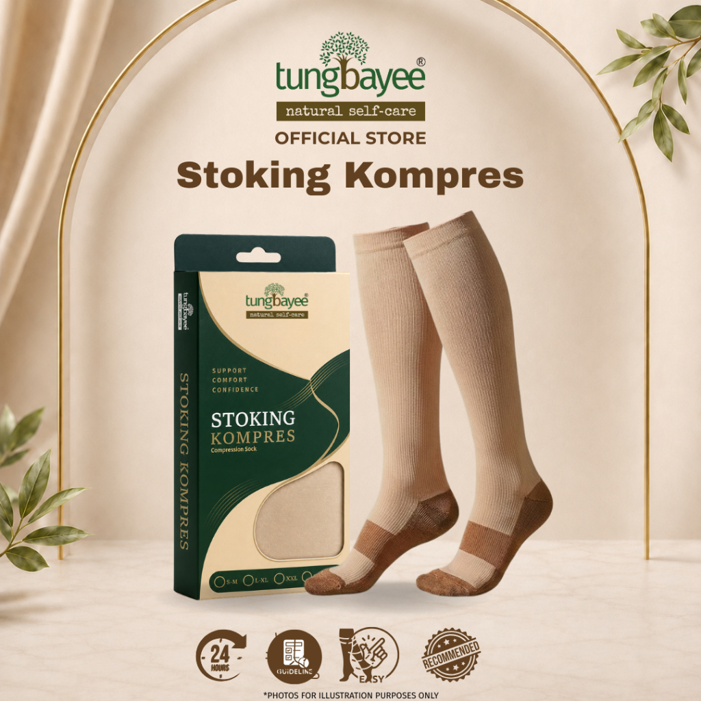 Tungbayee Compression Support Socks | Stoking Kompres Kaki Lenguh & Bengkak | Berdiri Lama Travel