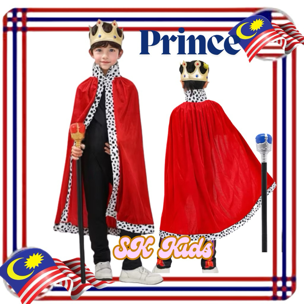 SK Kids Prince Cloak Kids And Adult Royal Baton Crown Prince
