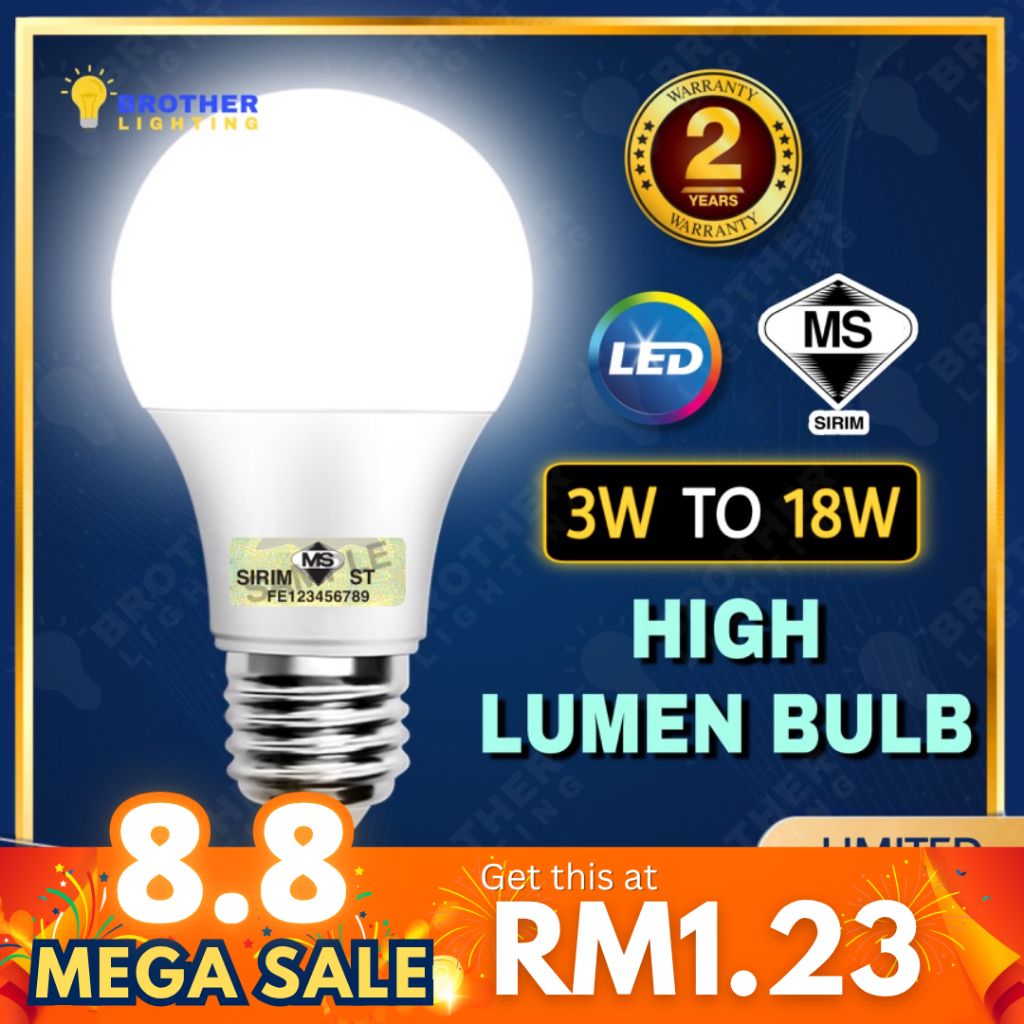 [SIRIM] LED Bulb E27 5W 9W 12W 15W 18W Energy Saving Super Bright Light Bulb Lampu Mentol Lamp Bulb