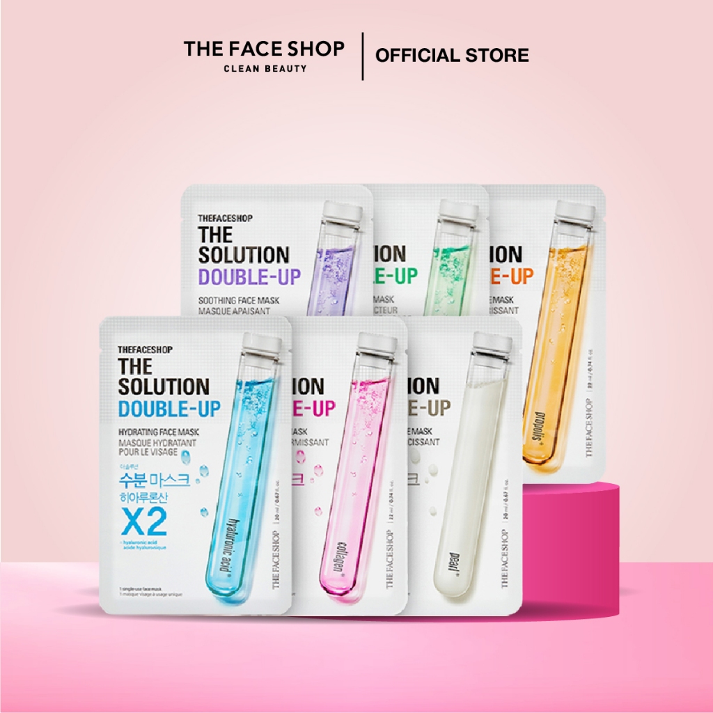[THE FACE SHOP Official] The Solution Double Up Face Mask Sheet, Masker Muka 面膜, Korean Sheet Mask