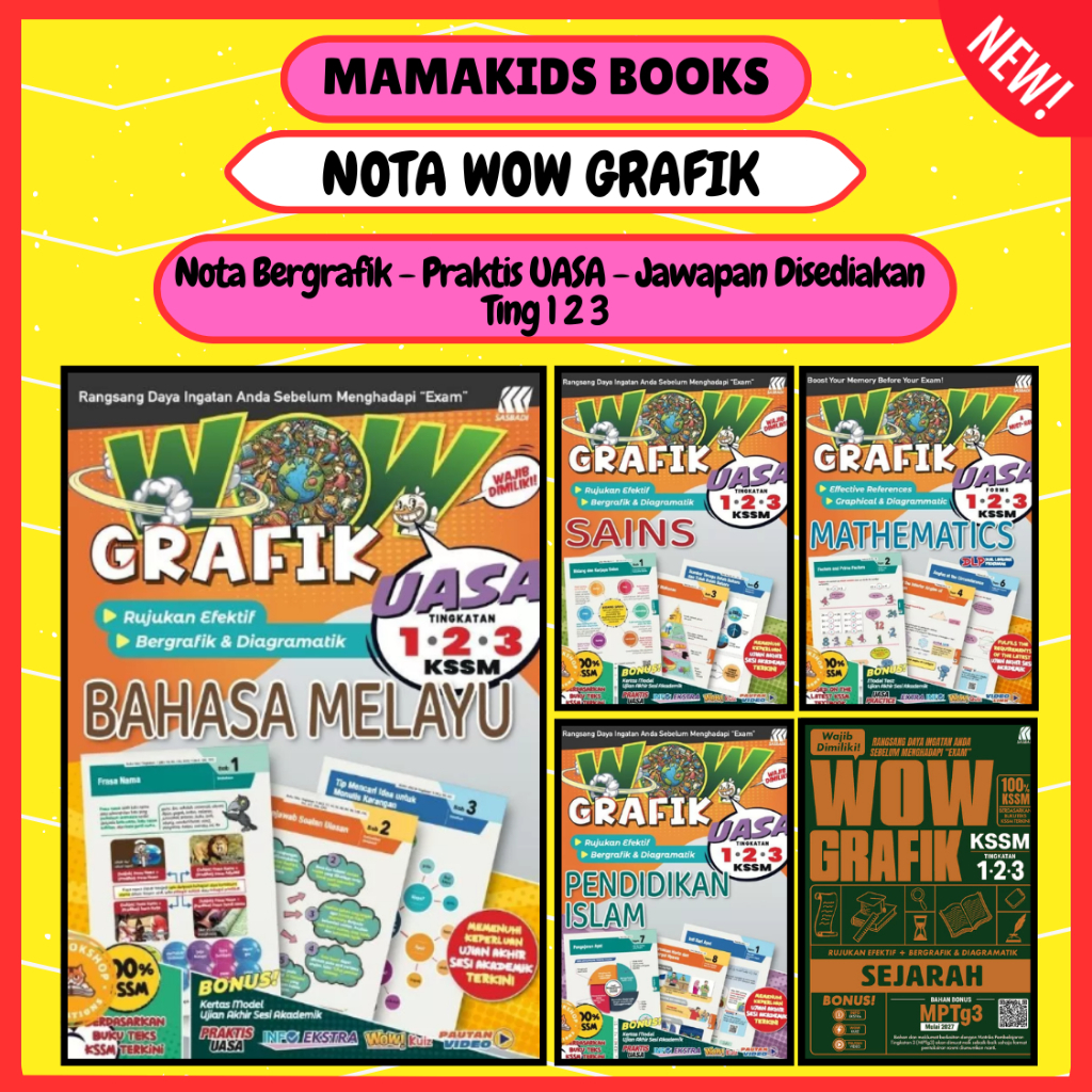 [MAMAKIDS] Buku Nota Ringkas Wow Grafik UASA Tingkatan 1,2,3 Wow Komik KSSM Sek Men Rendah Sasbadi