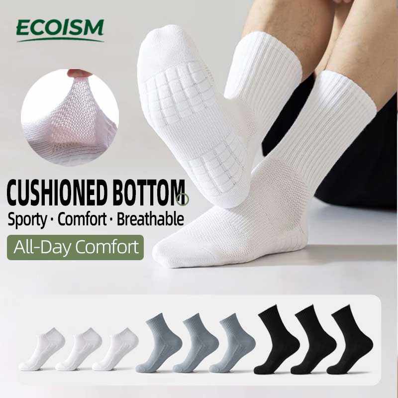 Unisex Thickened Cushion Sports Socks – Short, Mid-Calf & Long Options, Breathable, Comfortable