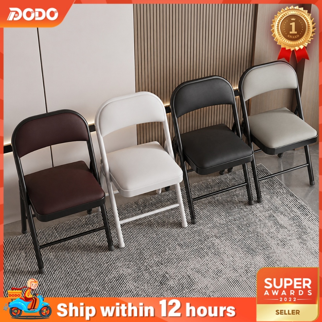 【NEW】Foldable Chair With Cushion Kerusi Lipat Portable Lightweight Chair Home Living Office Meeting Chair 折叠椅