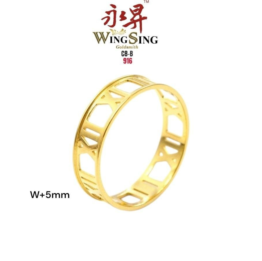 Wing Sing 916 Cincin Roman CBR Emas 916 / 黄金实心罗马戒指/ 916 Gold Roman Ring