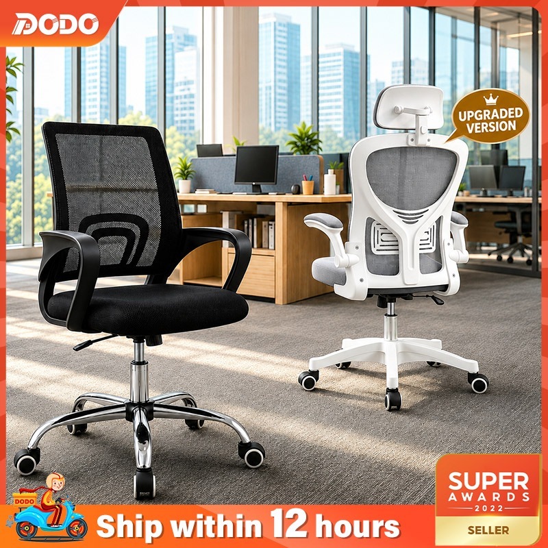 DO Office Chair Computer Chair With Wheels Kerusi Pejabat Height Adjustable Seat Stable Support Mesh Gaming Chair