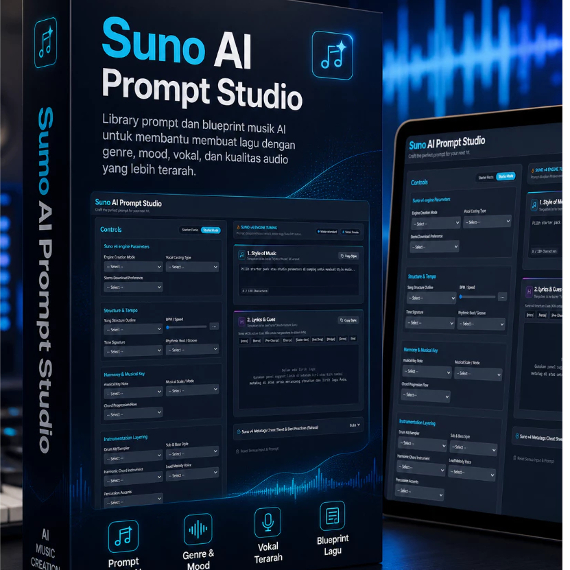 Suno AI Prompt Studio - Professional AI Music Creation Tool and Prompt Library for High-Quality Song Generation Suno v4