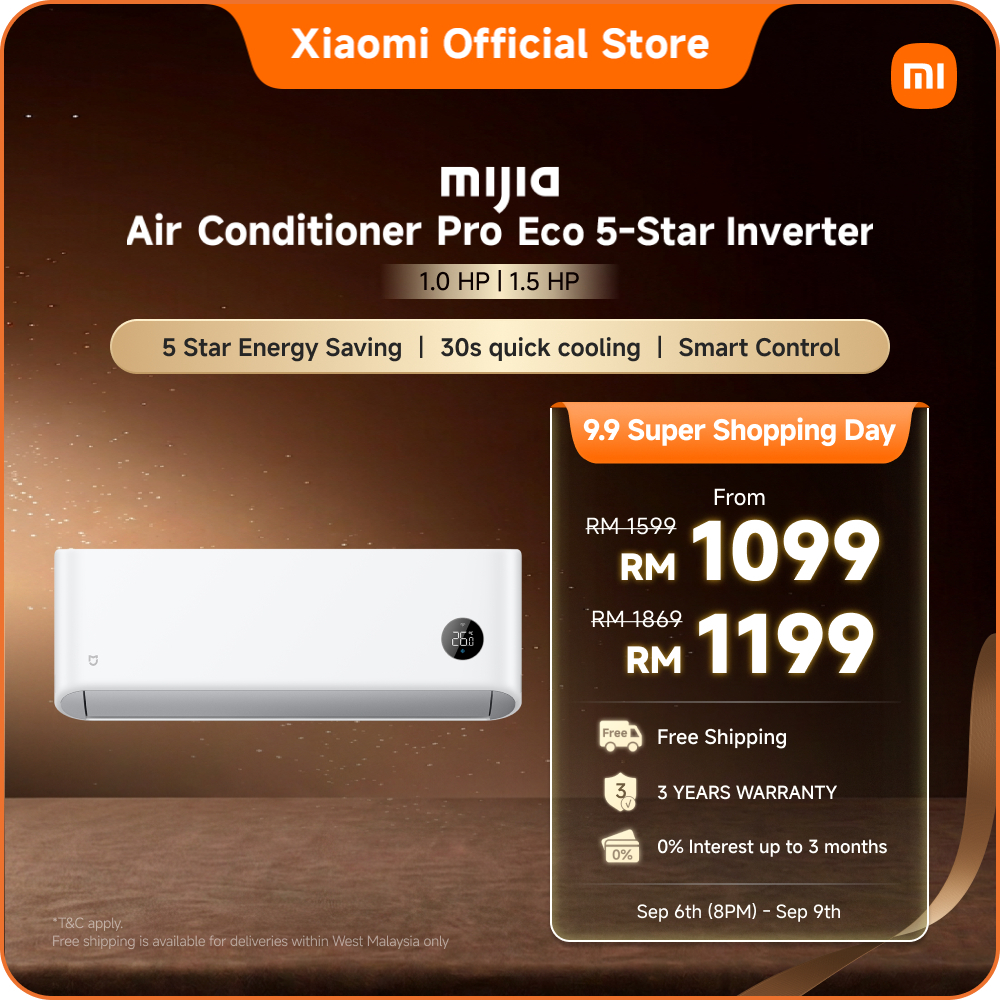 [READY STOCK] Xiaomi Mijia Air Conditioner Pro Eco 5 Star 1.0HP/1.5HP inverter | 30s cooling