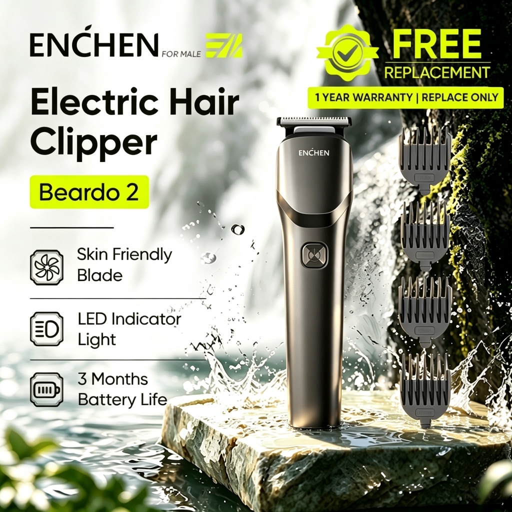 Enchen Beardo2 Mesin Rambut ALL IN ONE Multifunctional Trimmer Electric Hair Clipper Rechargeable Cordless Hair Trimmer